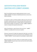 AAOS EMT-B FINAL EXAM REVIEW QUESTIONS WITH CORRECT ANSWERS
