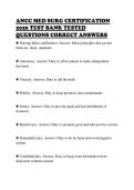 ANCC MED SURG CERTIFICATION&NewLine;2026 TEST BANK TESTED&NewLine;QUESTIONS CORRECT ANSWERS
