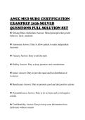 ANCC MED SURG CERTIFICATION&NewLine;EXAMPREP 2026 SOLVED&NewLine;QUESTIONS FULL SOLUTION SET