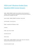 NCEA Level 3 Business Studies Exam Questions With Correct Answers