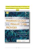 Test Bank for Edmunds Pharmacology for The Primary Care Provider&period; 5th Edition&period; By Constance G Visovsky&period; All Chapters&period;