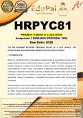 HRPYC81 Project 4 Assignment 3 &lpar;RESEARCH PROPOSAL&rpar; 2026 - DUE 23 June 2026 - Personal and General Belief in a Just World