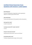 Certified Clinical Supervisor Exam Questions with Answers&vert; Latest Update
