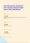Federal Nursing Home Administrator Exam &vert; Questions & Expertly Verified Answers &vert; 2026 &vert; 2027 &lpar;Raed A&plus;&rpar;&NewLine;&NewLine;-   Quiz&lowbar;&lowbar;&lowbar;&lowbar;&lowbar;&lowbar;&lowbar;&lowbar;&lowbar;&lowbar;&lowbar;&lowbar;&lowbar;&lowbar;&lowbar;&lowbar;&lowbar;&quest;&NewLine; &NewLine;   ANSWER&NewLine;Attempting to find the right person for each well-defined job is known as the management function of &lowbar;&lowbar;&lowbar;&lowbar;&lowbar;