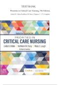 &NewLine;  TEST BANK for&NewLine;Priorities in Critical Care Nursing&comma; 9th Edition&comma;&NewLine;Linda D&period; Urden&comma; Kathleen M&period; Stacy&comma; Chapters 1 - 27&comma; Complete &NewLine;