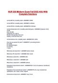 NUR 336 Midterm Exam Fall 2022 ASU With Complete Solutions