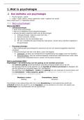 Algemene psychologie&comma; volledige samenvatting &lpar;HOC&comma; slides&comma; notities&comma; boek&rpar;