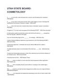 UTAH STATE BOARD&colon; COSMETOLOGY REVISED AND UPDATED FOR 2026&sol;2027 ACTUAL EXAM COMPLETE QUESTIONS AND CORRECT DETAILED ANSWERS &lpar;VERIFIED ANSWERS&rpar; &vert;ALREADY GRADED A&plus;&vert;&vert;BRAND NEW&excl;&excl;&NewLine;