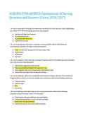 NURSING FUNDAMENTA Fundamentals Of Nursing &NewLine;Questions and Answers &lpar;Latest&comma; 2026&sol;2027&rpar;