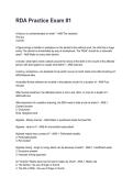 RDA Practice Exam &num;1 REVISED AND UPDATED FOR 2026&sol;2027 ACTUAL EXAM COMPLETE QUESTIONS AND CORRECT DETAILED ANSWERS &lpar;VERIFIED ANSWERS&rpar; &vert;ALREADY GRADED A&plus;&vert;&vert;BRAND NEW&excl;&excl;&NewLine;