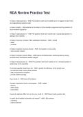 RDA Review Practice Test REVISED AND UPDATED FOR 2026&sol;2027 ACTUAL EXAM COMPLETE QUESTIONS AND CORRECT DETAILED ANSWERS &lpar;VERIFIED ANSWERS&rpar; &vert;ALREADY GRADED A&plus;&vert;&vert;BRAND NEW&excl;&excl;&NewLine;