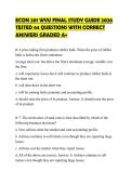 ECON 201 WVU FINAL STUDY GUIDE 2026&NewLine;TESTED 64 QUESTIONS WITH CORRECT&NewLine;ANSWERS GRADED A&plus;
