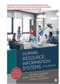 Solution Manual for Human Resource Information Systems Basics&comma; Applications&comma; and Future Directions 5th Edition by Richard D&period; Johnson&semi; Kevin D&period; Carlson&semi; Michael J&period; Kavanagh &vert; ALL CHAPTERS 