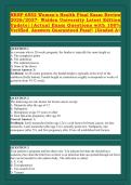 NRNP 6552 Women's Health Final Exam Review 2026&sol;2027- Walden University Latest Edition Update &vert; Actual Exam Questions with 100&percnt; Verified Answers Guaranteed Pass&excl;&excl; &vert;Graded A&plus;