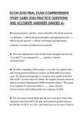 ECON 2030 FINAL EXAM COMPREHENSIVE&NewLine;STUDY GUIDE 2026 PRACTICE QUESTIONS&NewLine;AND ACCURATE ANSWERS GRADED A&plus;&NewLine;