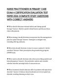 NURSE PRACTITIONERS IN PRIMARY CARE &NewLine;EXAM 4 CERTIFICATION EVALUATION TEST &NewLine;PAPER 2026 COMPLETE STUDY QUESTIONS &NewLine;WITH CORRECT ANSWERS