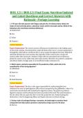 BIOL 121 &vert; BIOL121 Final Exam&colon; Nutrition Updated &NewLine;and Latest Questions and Correct Answers with &NewLine;Rationale - Portage Learning