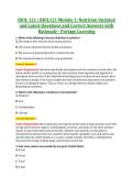 BIOL 121 &vert; BIOL121 Module 1&colon; Nutrition Updated &NewLine;and Latest Questions and Correct Answers with &NewLine;Rationale - Portage Learning