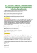 BIOL 121 &vert; BIOL121 Module 3&colon; Nutrition Updated &NewLine;and Latest Questions and Correct Answers with &NewLine;Rationale - Portage Learning 