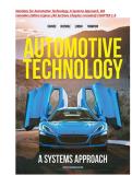 Solutions for Automotive Technology&comma; A Systems Approach&comma; 4th Canadian Edition Erjavec &lpar;All Sections Chapters included&rpar; A&plus; RATED
