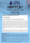 HRPYC81 Assignment 2 Project 4 &lpar;LITERATURE REVIEW&rpar; 2026 - DISTINCTION GUARANTEED - Personal and General Belief in a Just World