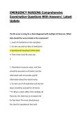 EMERGENCY NURSING Comprehensive Examination Questions With Answers&vert; Latest Update 2026&sol;27
