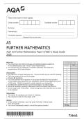 AQA AS Further Mathematics Paper1&lpar;7366&sol;1&rpar; Study Guide&NewLine;2026