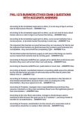 PHIL 1273 BUSINESS ETHICS EXAM 2 QUESTIONS WITH ACCURATE ANSWERS