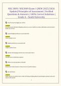 NSG 3009&sol; NSG3009 Exam 1 &lpar;NEW 2025&sol;2026 Update&rpar; Principles of Assessment &vert; Verified Questions & Answers &vert; 100&percnt; Correct Solutions &vert; Grade A &ndash; South University