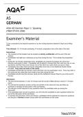 AQA AS German Paper 3 Speaking&NewLine;&lpar;7661&sol;3T&sol;3V&rpar; 2026
