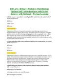 BIOL 271 &vert; BIOL271 Module 3&colon; Microbiology &NewLine;Updated and Latest Questions and Correct &NewLine;Answers with Rationale - Portage Learning 