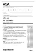 AQA AS&NewLine;MATHEMATICS&NewLine;Paper 2 &lpar;7356&sol;2&rpar; Marking&NewLine;Scheme 2026
