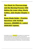 Pharmacology &NewLine;and the Nursing &NewLine;Exam Study Guide &ndash; Practice &NewLine;Questions with Verified &NewLine;Answers&period; GRADED A&plus;&period; Latest &NewLine;2026&sol;2027 Update&period;  