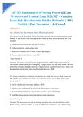 ATI RN Fundamentals of Nursing Proctored Exam Versions A and B Actual Exam 2026&sol;2027 &ndash; Complete Exam-Style Questions with Detailed Rationales &vert; 100&percnt; Verified &ndash; Pass Guaranteed &ndash; A&plus; Graded&NewLine;&NewLine;