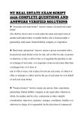NY REAL ESTATE EXAM SCRIPT &NewLine;2026 COMPLETE QUESTIONS AND &NewLine;ANSWERS VERIFIED SOLUTIONS 