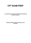 Cpt Exam Prep &vert; All Questions And Correct Answers With Rationales &vert; Already Graded A&plus; &vert; Verified Answers &vert; Newest Version 2026 &vert; Just Released