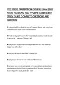 NYC FOOD PROTECTION COURSE EXAM 2026 &NewLine;FOOD HANDLING AND HYGIENE ASSESSMENT &NewLine;STUDY GUIDE COMPLETE QUESTIONS AND &NewLine;ANSWERS