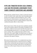 NYPD 2ND TRIMESTER REVIEW 2026 CRIMINAL &NewLine;LAW AND PROCEDURES ASSESSMENT STUDY &NewLine;GUIDE COMPLETE QUESTIONS AND ANSWERS