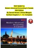 Test Bank for Modern Advanced Accounting In Canada 9th Edition by Hilton Murray&comma; Herauf Darrell