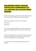 BUILDERTREND PROJECT MANAGER&NewLine;CERTIFICATION COMPREHENSIVE TEST&NewLine;2026 QUESTIONS AND SOLUTIONS EXPERT&NewLine;REVIEWED
