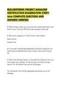 BUILDERTREND PROJECT MANAGER&NewLine;CERTIFICATION EXAMINATION SCRIPT&NewLine;2026 COMPLETE QUESTIONS AND&NewLine;ANSWERS VERIFIED