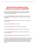 AP World History Modern Exam Questions and Answers 2026-2027