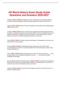 AP World History Exam Study Guide Questions and Answers 2026-2027
