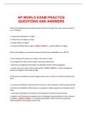 AP WORLD EXAM PRACTICE QUESTIONS AND ANSWERS