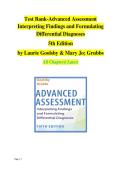 Test Bank-Advanced Assessment Interpreting Findings and Formulating &NewLine;Differential Diagnoses