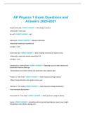 AP Physics 1 Exam Questions and Answers 2026-2027