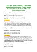 CHEM 219 &vert; CHEM219 Module 7&colon; Principles of &NewLine;Organic Chemistry with Lab - Portage Learning &NewLine;Updated and Latest Questions and Correct &NewLine;Answers with Rationale