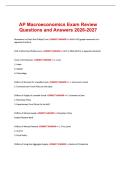 AP Macroeconomics Exam Review Questions and Answers 2026-2027