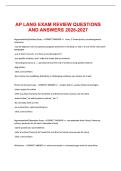 AP LANG EXAM REVIEW QUESTIONS AND ANSWERS 2026-2027