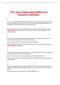 AP Lang College Board MCQ and Answers 2026-2027